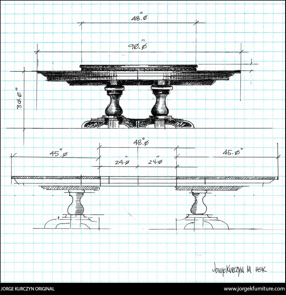 Original Design - Jorge Kurczyn - Extendable dining room table