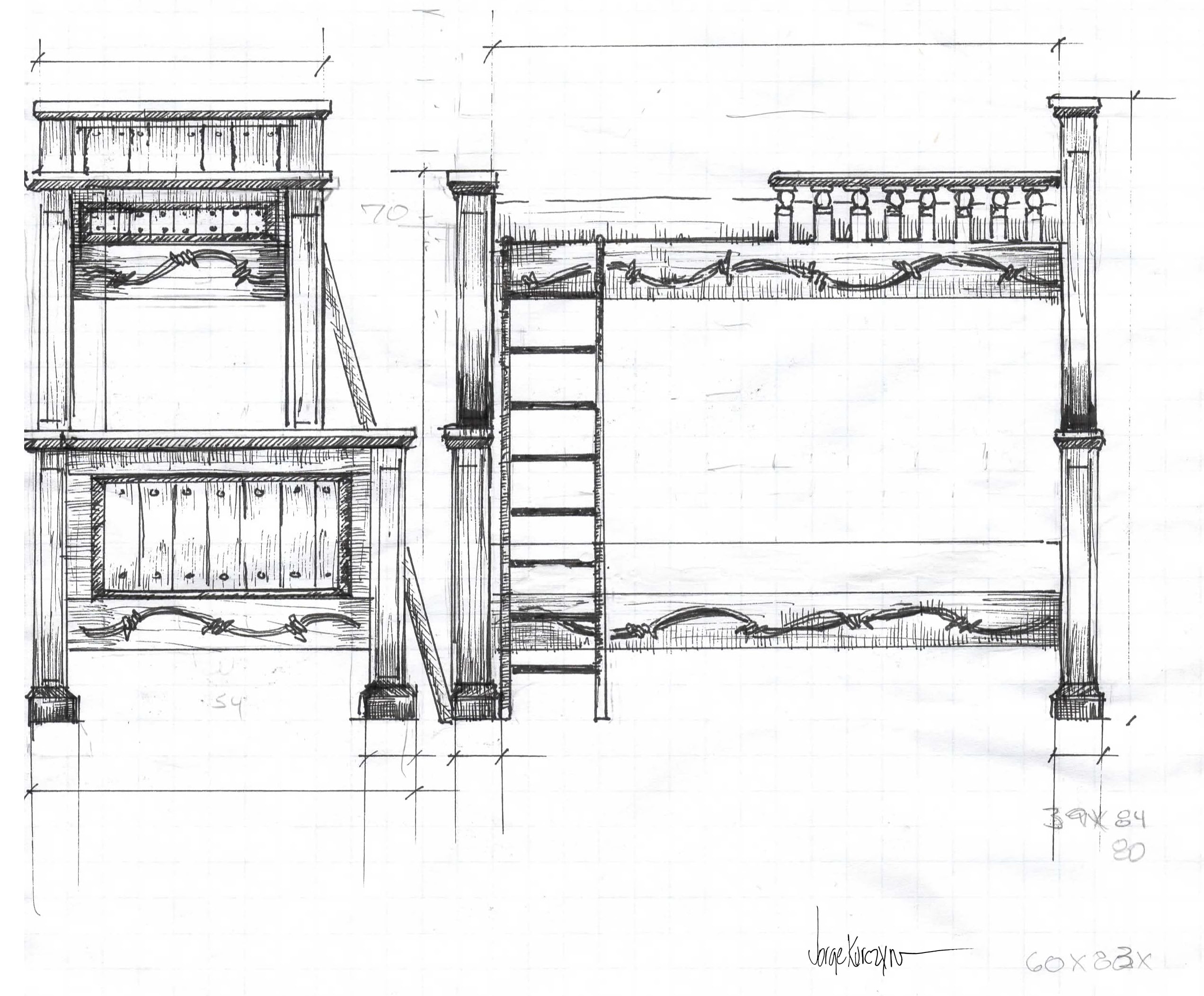 Original Design - Jorge Kurczyn - Handcrafted bunk bed